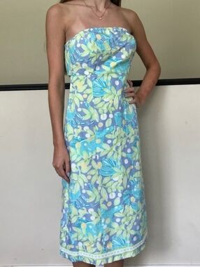 LILLY PULITZER | SZ 6 | STRAPLESS TROPICAL PRINT MINI DRESS